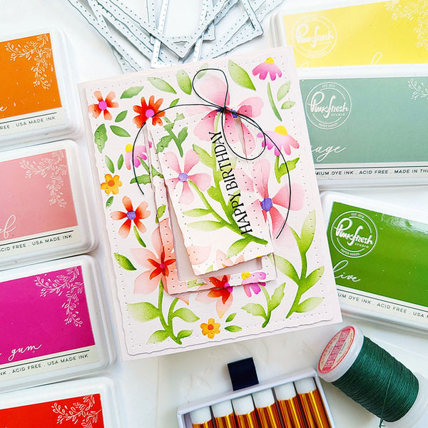 Pinkfresh Studio Stencil Wildflower Notes