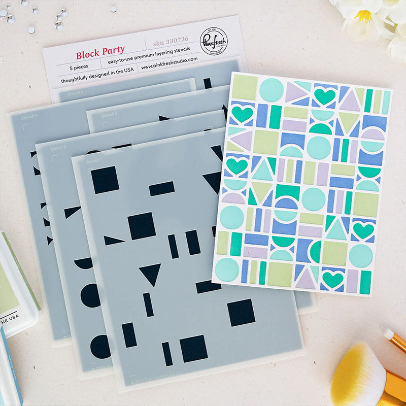Pinkfresh Studio Stencil Block Party Coverplate