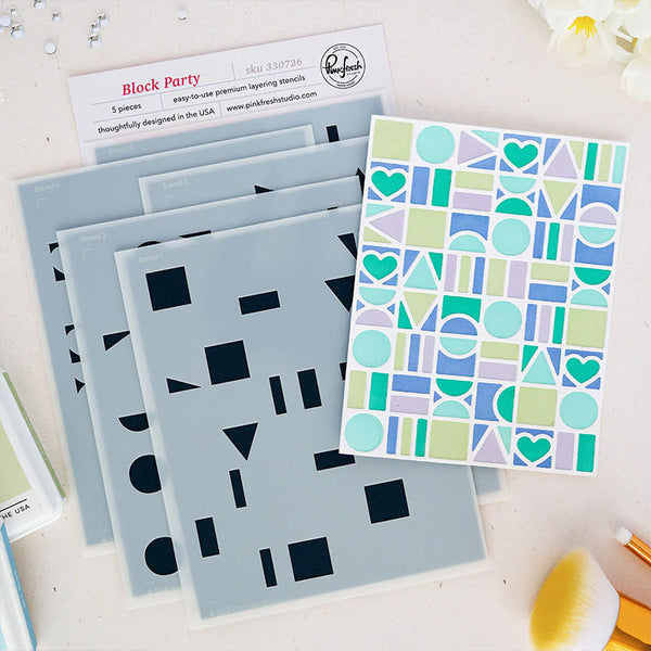 Pinkfresh Studio Stencil Block Party Coverplate