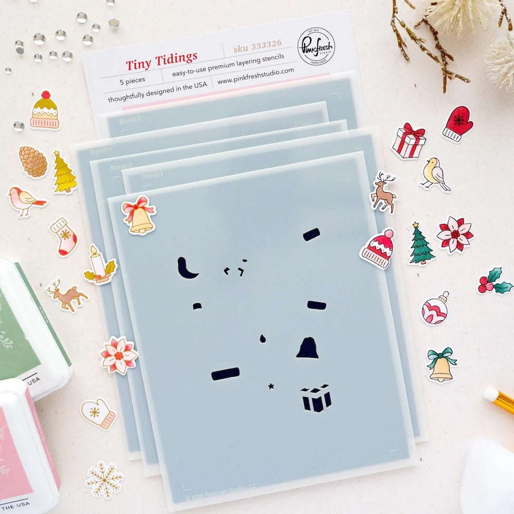Pinkfresh Studio Stencil Tiny Tidings