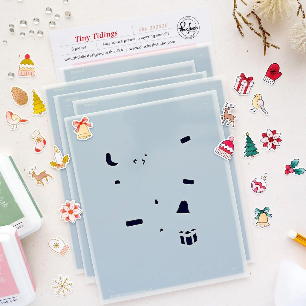 Pinkfresh Studio Stencil Tiny Tidings