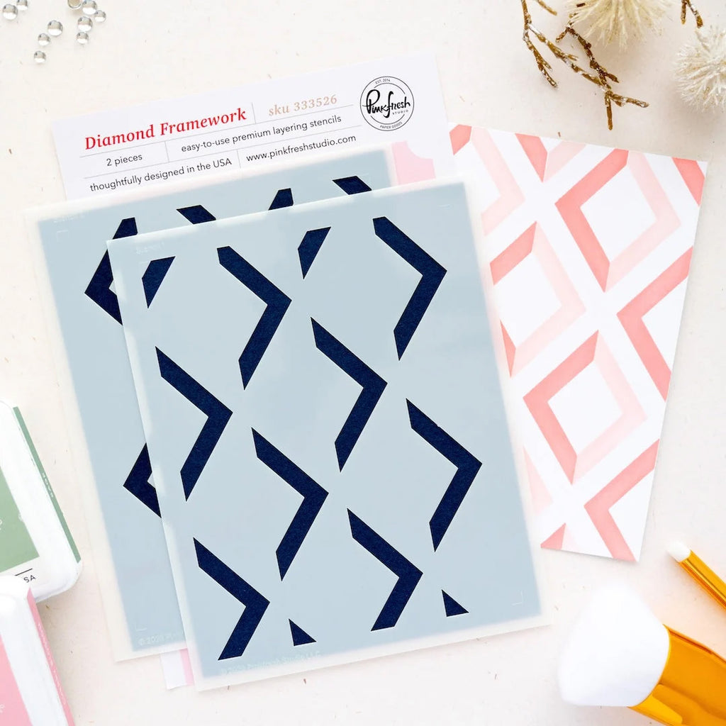 Pinkfresh Studio Stencil Diamond Framework