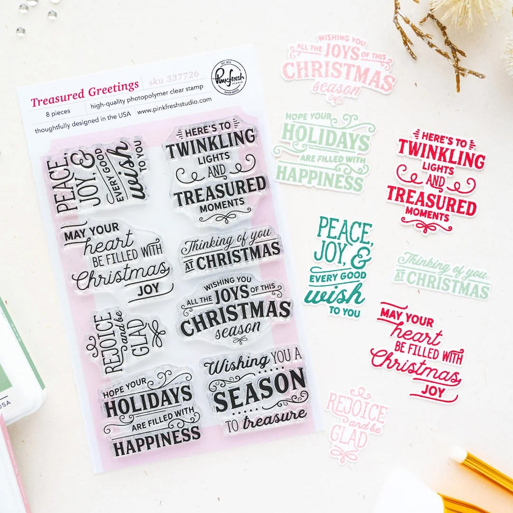 Pinkfresh Studio Clear Stamps Treasured Greetings