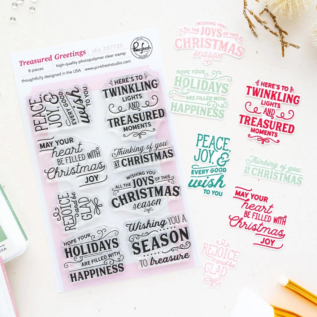 Pinkfresh Studio Clear Stamps Treasured Greetings