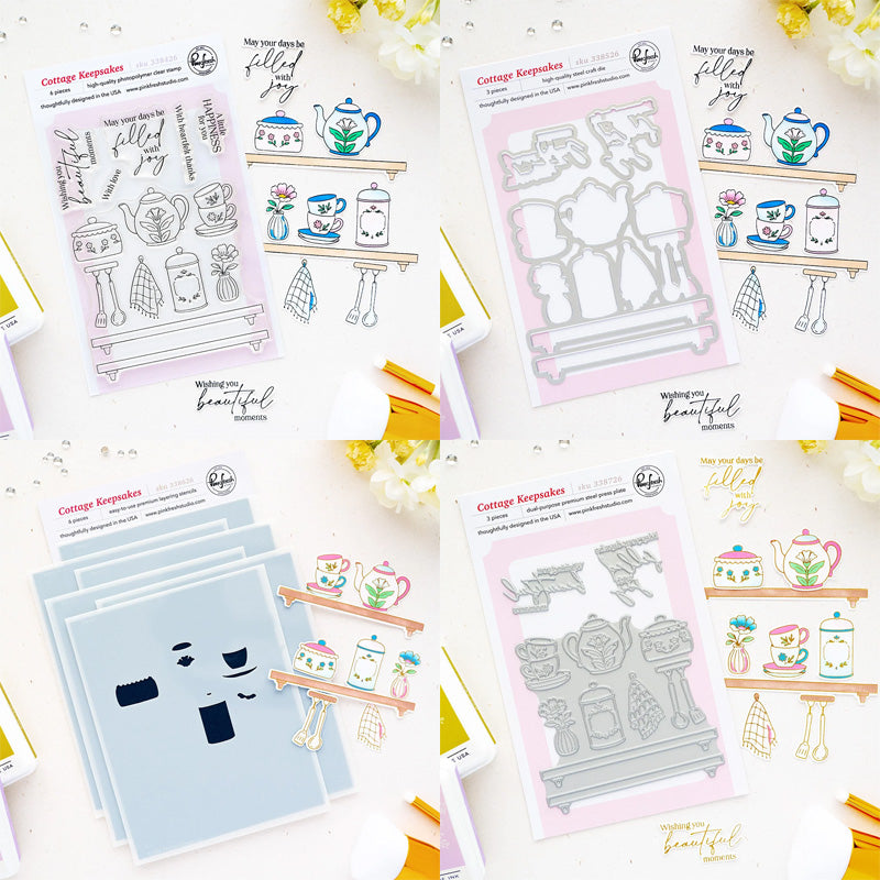Pinkfresh Studio 4pc Cottage Keepsakes
