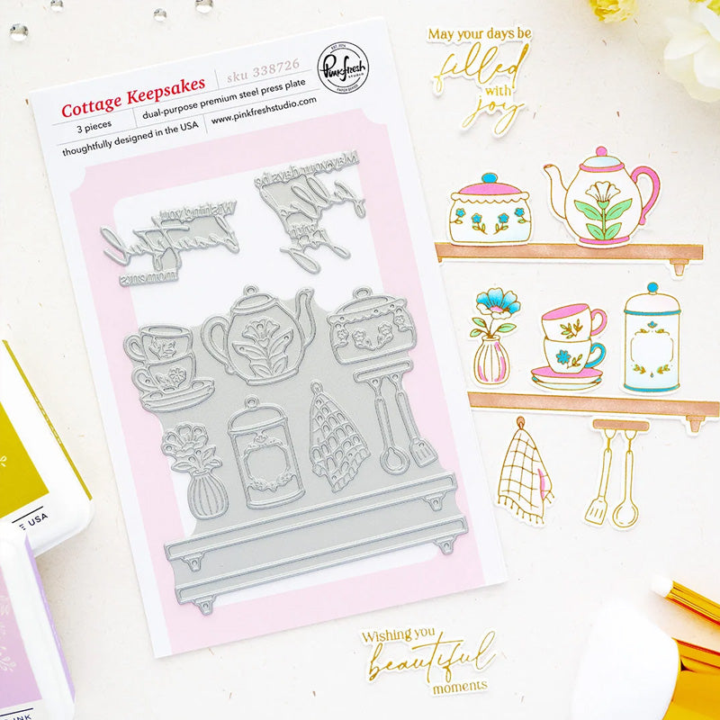 Pinkfresh Studio Press Plates Cottage Keepsakes