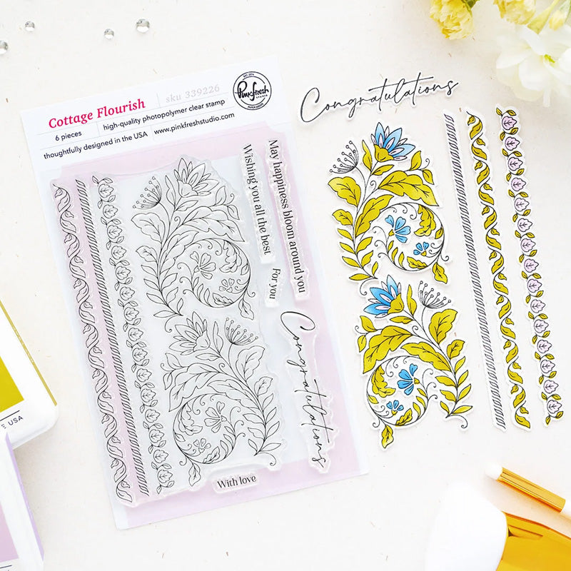 Pinkfresh Studio Clear Stamps Cottage Flourish