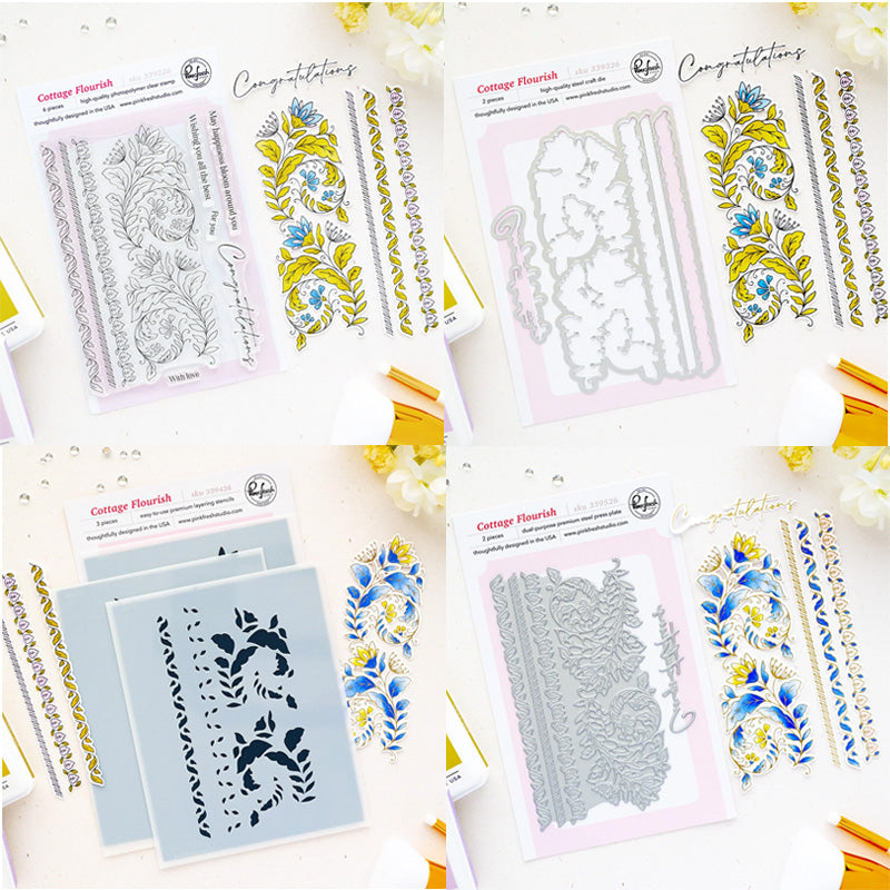 Pinkfresh Studio 4pc Cottage Flourish