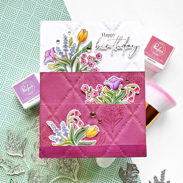 Pinkfresh Studio Press Plates Stitched Heart Lattice