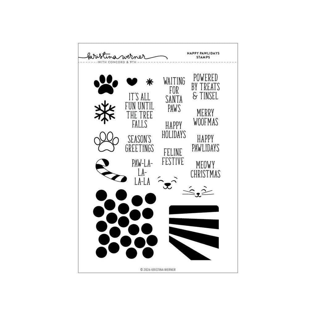 Concord & 9th Clear Stamps Happy Pawlidays