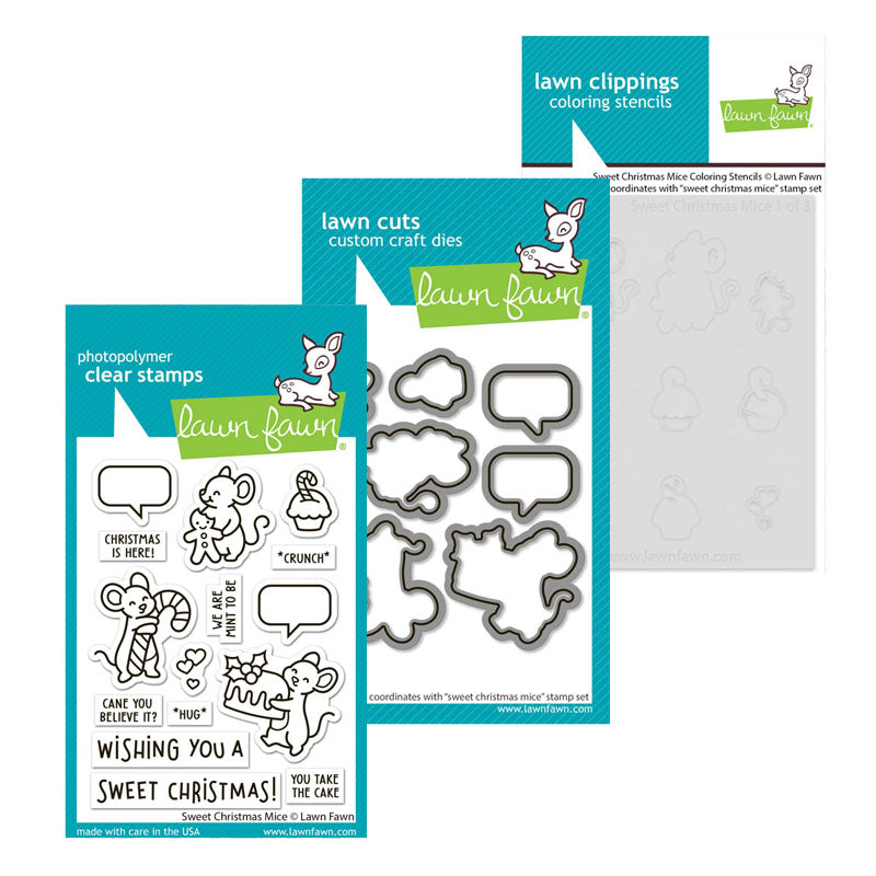 Lawn Fawn 3pc Sweet Christmas Mice