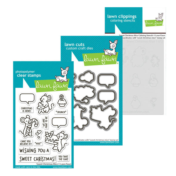Lawn Fawn 3pc Sweet Christmas Mice