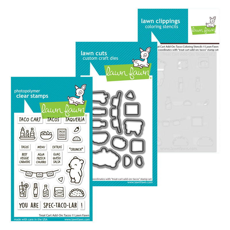 Lawn Fawn 3pc Treat Cart Add-On: Tacos