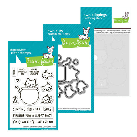 Lawn Fawn 3pc Keep On Swimming Add-On