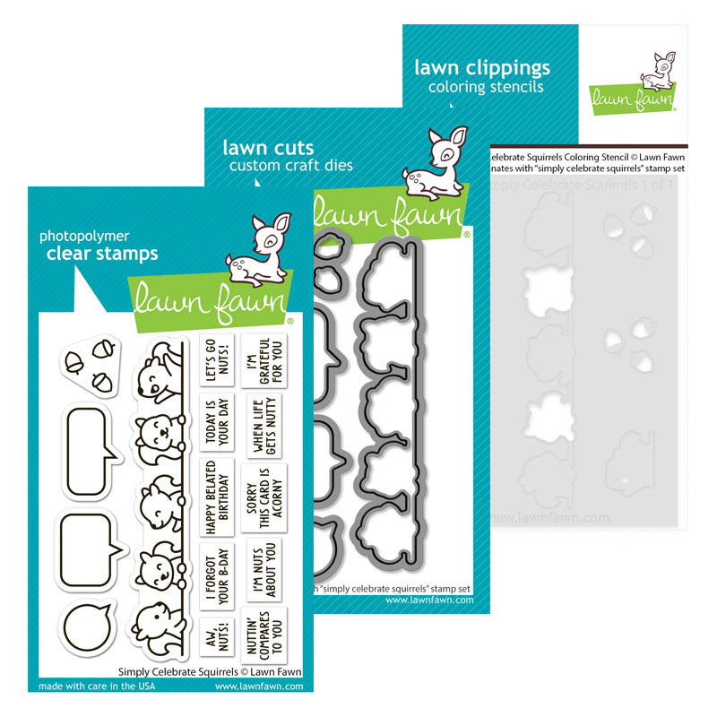 Lawn Fawn 3pc Simply Celebrate Squirrels