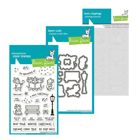Lawn Fawn 3pc Caroling Mice