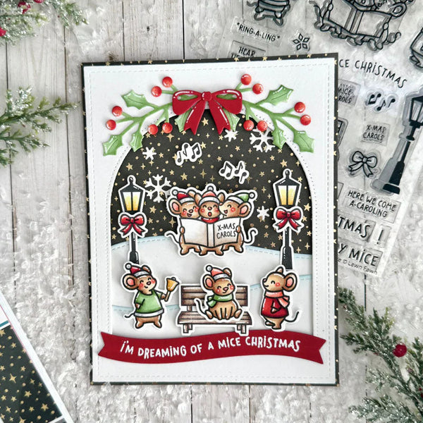 Lawn Fawn 3pc Caroling Mice