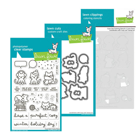 Lawn Fawn 3pc Cozy Cats