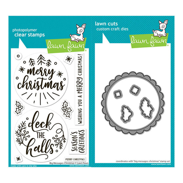 Lawn Fawn 2pc Big Messages: Christmas