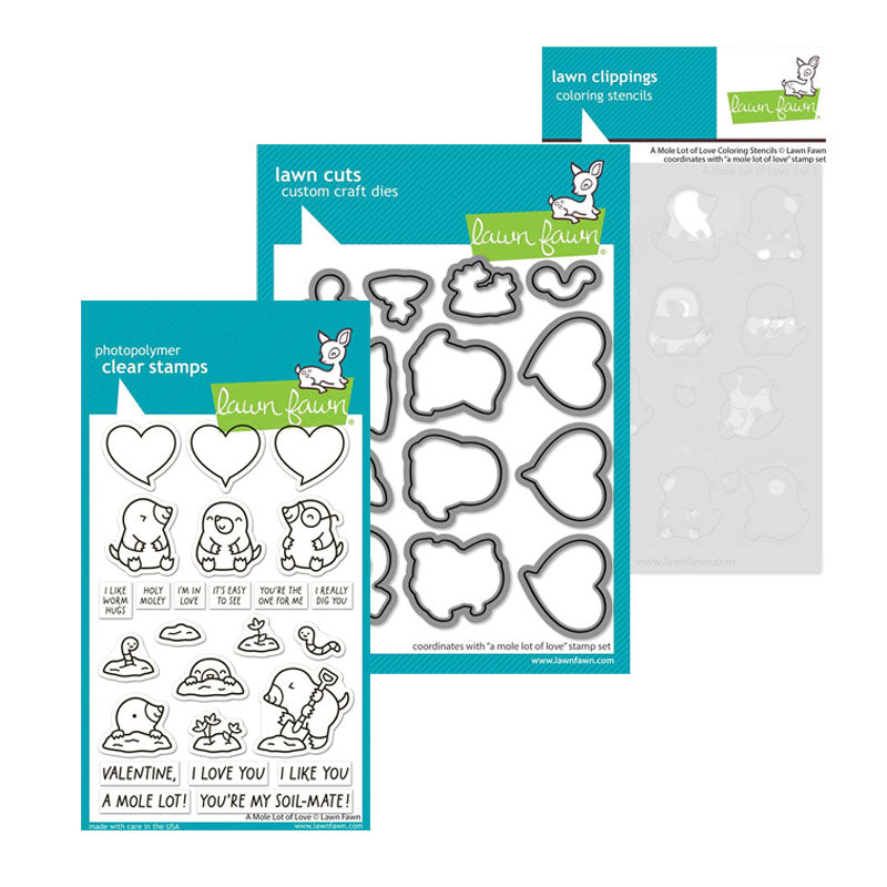 Lawn Fawn 3pc A Mole Lot of Love