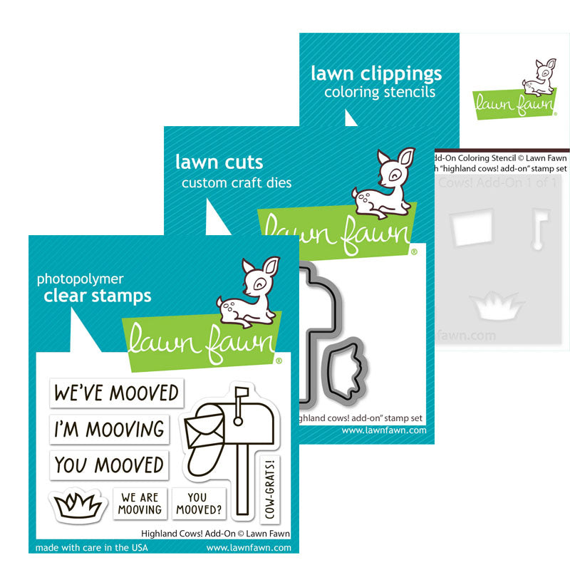 Lawn Fawn 3pc Highland Cows! Add-On