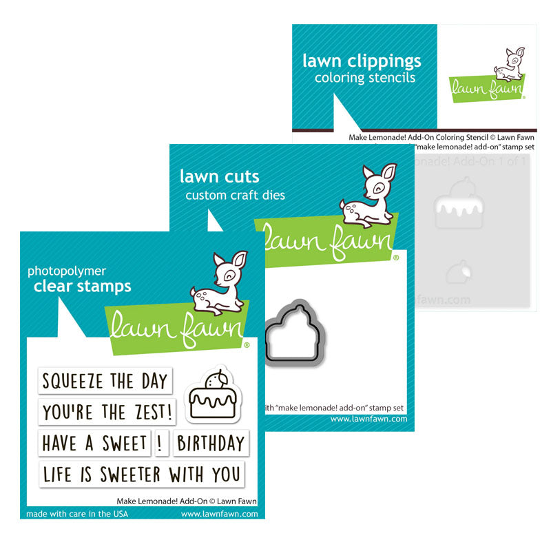 Lawn Fawn 3pc Make Lemonade! Add-On