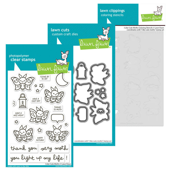 Lawn Fawn 3pc I Like Cute Moths