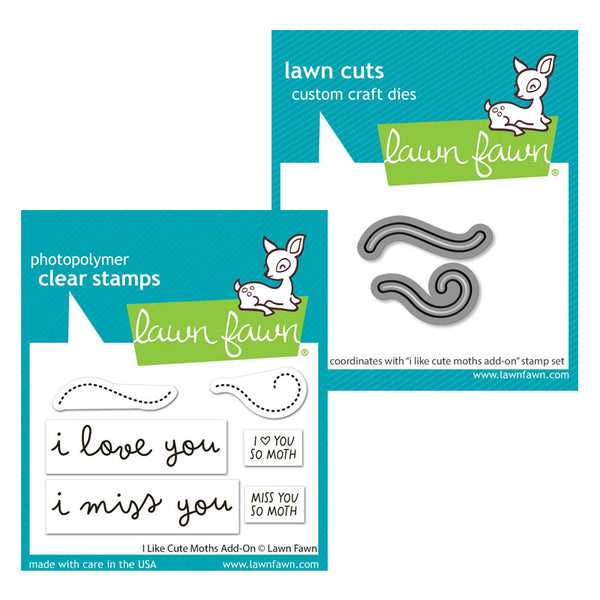 Lawn Fawn 2pc I Like Cute Moths Add-On