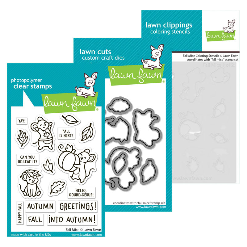 Lawn Fawn 3pc Fall Mice