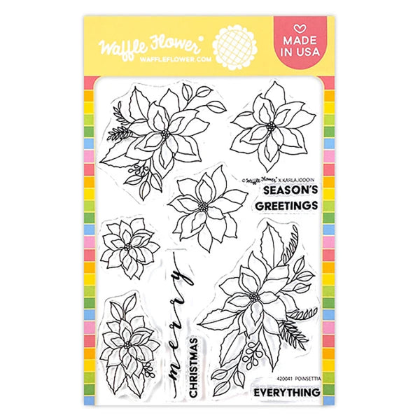 Waffle Flower Clear Stamps Poinsettia