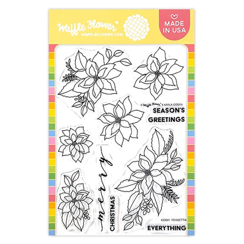 Waffle Flower Clear Stamps Poinsettia