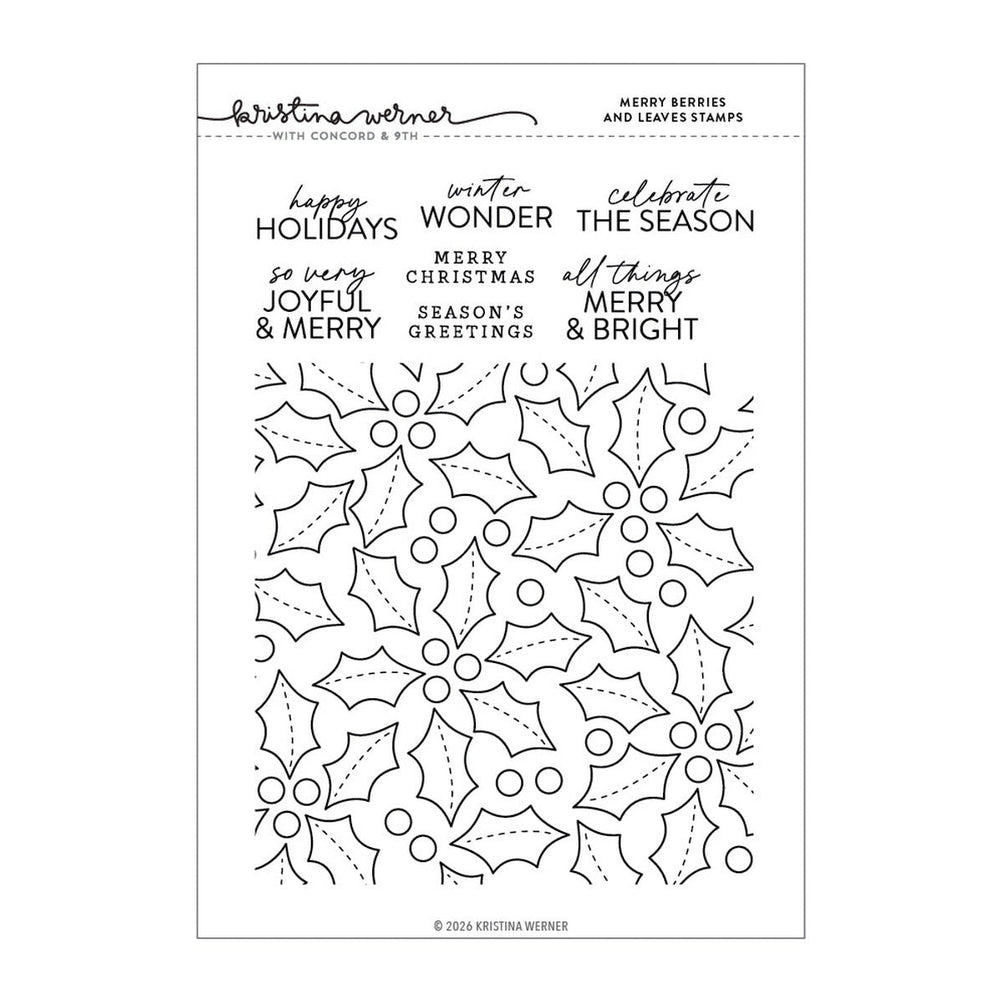 Concord & 9th Clear Stamps Merry Berries and Leaves