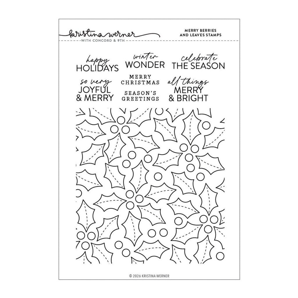 Concord & 9th Clear Stamps Merry Berries and Leaves