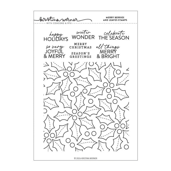 Concord & 9th Clear Stamps Merry Berries and Leaves