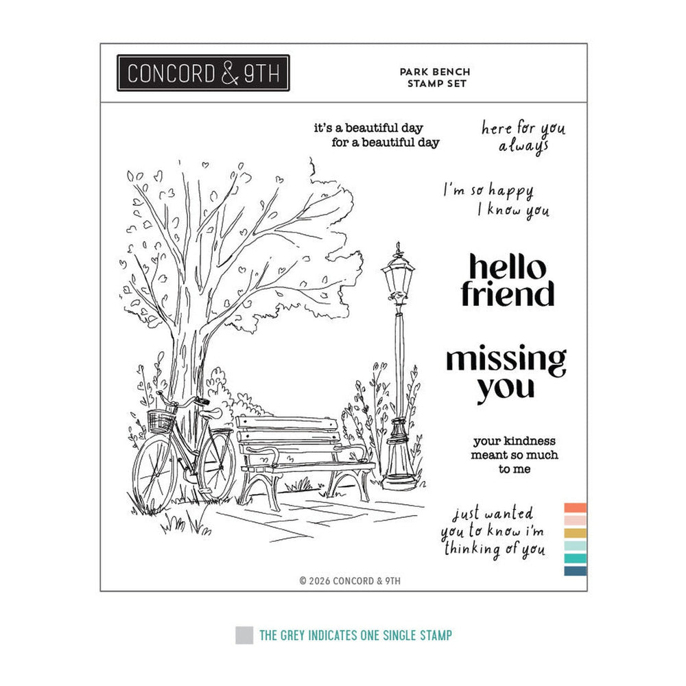 Concord & 9th Clear Stamps Park Bench