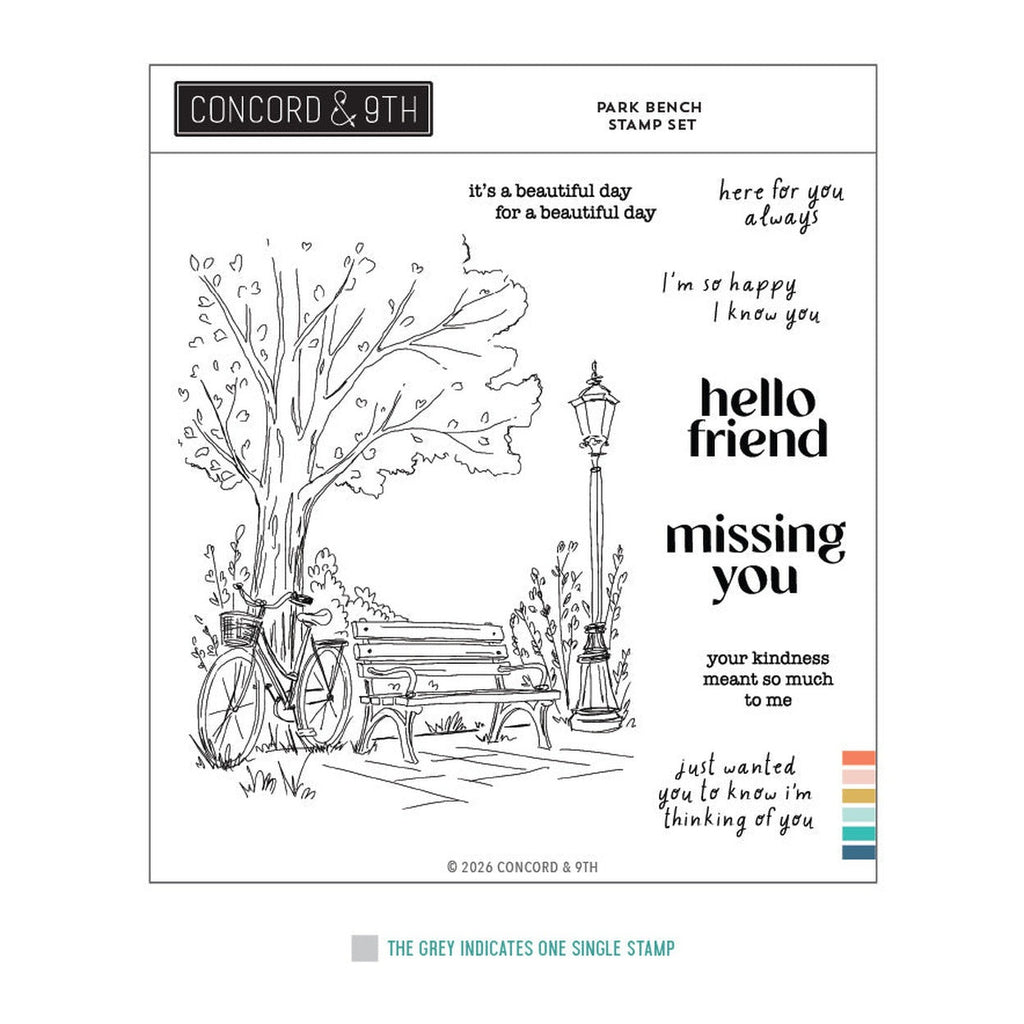 Concord & 9th Clear Stamps Park Bench