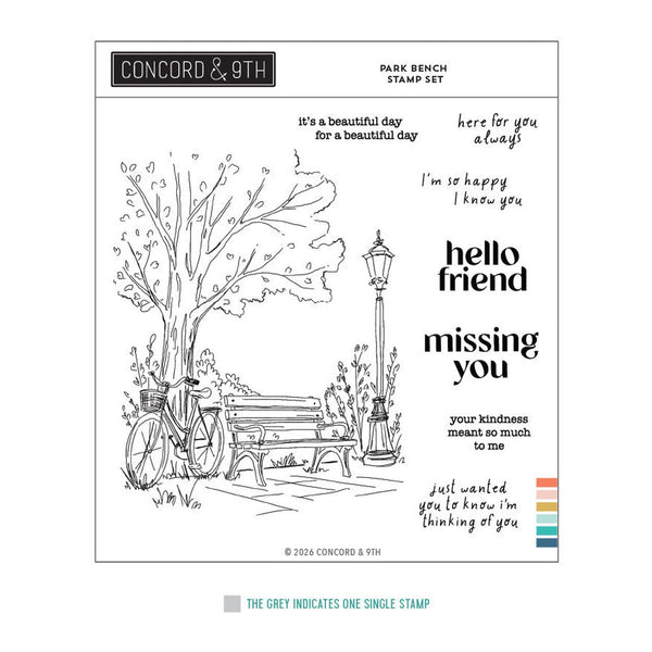 Concord & 9th Clear Stamps Park Bench