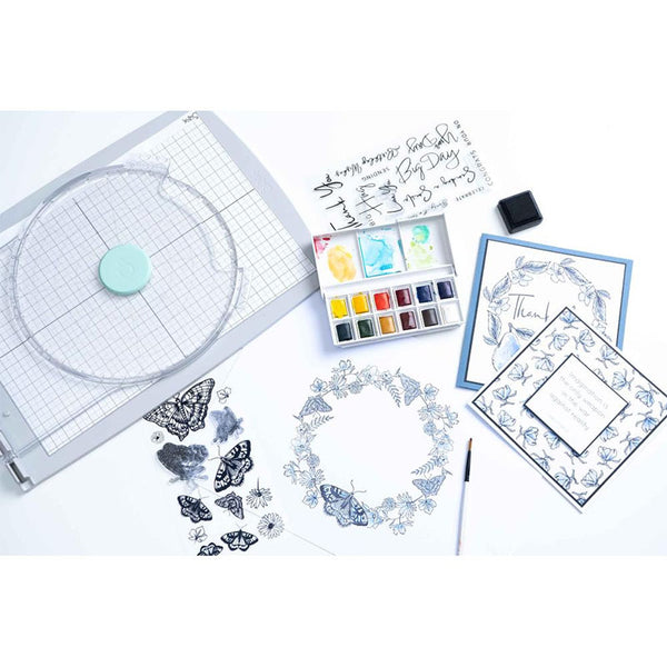 Sizzix Stencil & Stamp Tool Accessory & 4pcs Clear Stamps