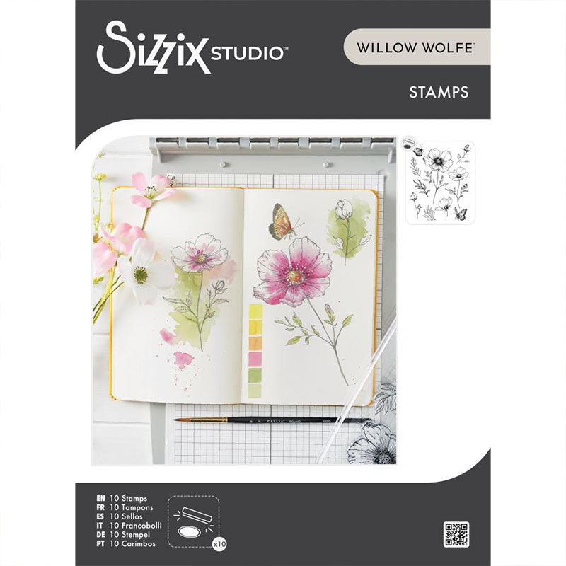 Sizzix Clear Stamps Cosmos And Butterflies