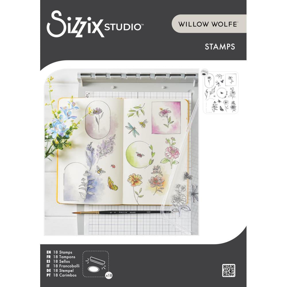 Sizzix Clear Stamps Floral Frames And Mini Flowers