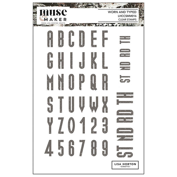 Lisa Horton Clear Stamps Worn and Typed