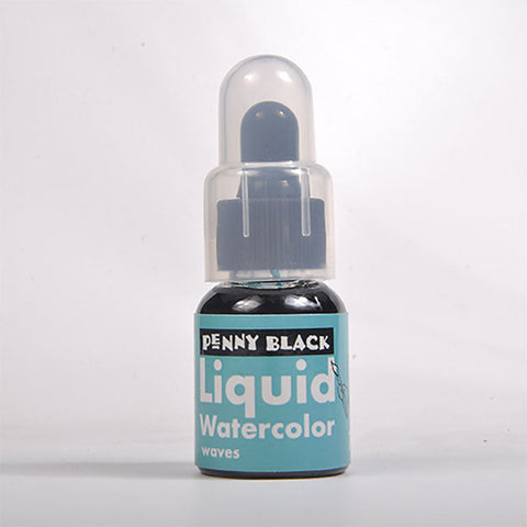 Penny Black Liquid Watercolor Ink Waves