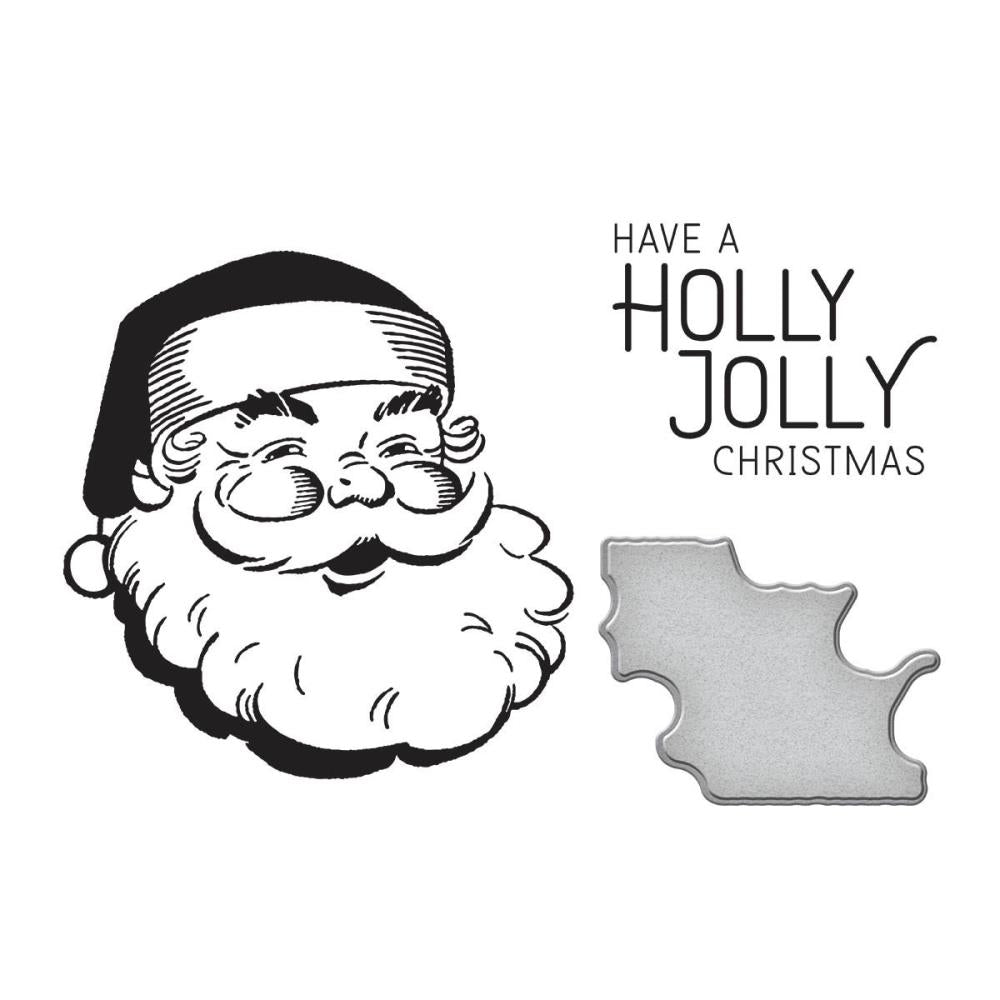 Spellbinders Press Plates Holly Jolly Santa