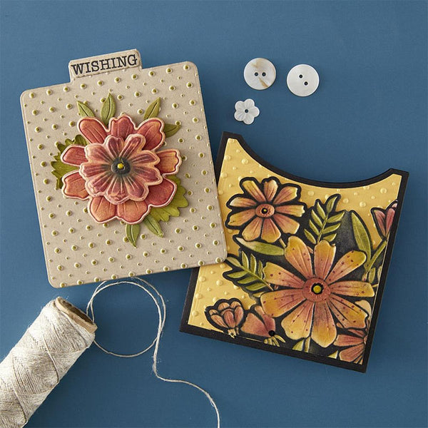 Spellbinders Embossing Folder Polka Dot & Posy Duo