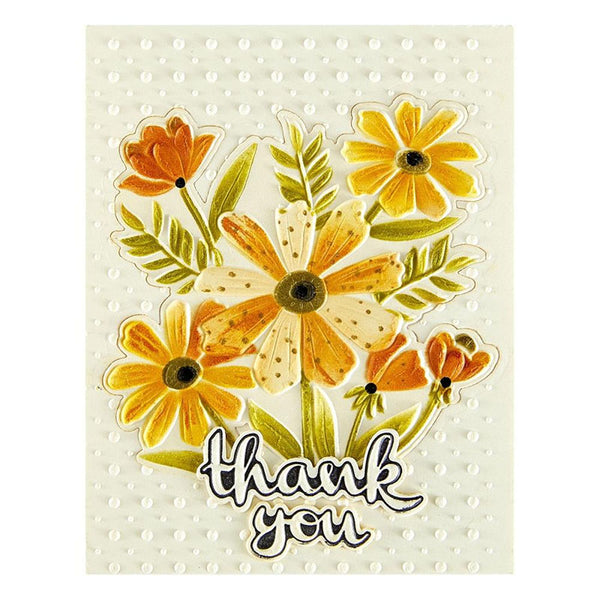 Spellbinders Embossing Folder Thank You Bouquet