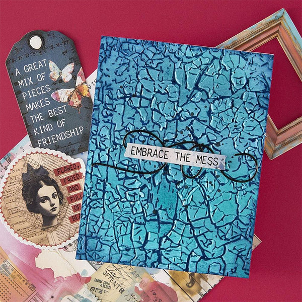 Spellbinders Embossing Folder Crackle Paint