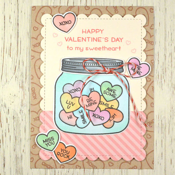 Lawn Fawn Stencil How You Bean? Conversation Heart Add-On