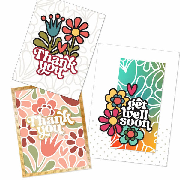Concord & 9th Clear Stamps Retro Flowers