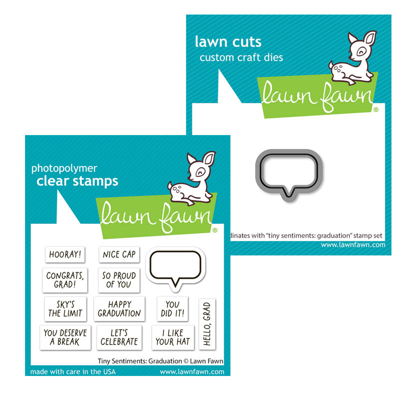 Lawn Fawn 2pc Tiny Sentiments Graduation