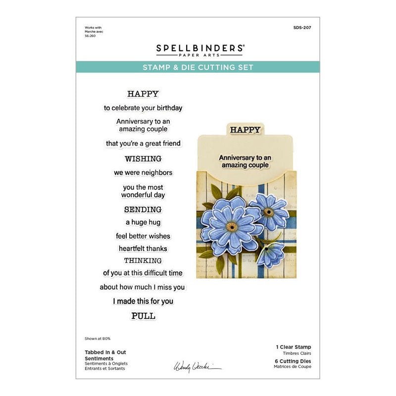 Spellbinders Stamps & Dies Tabbed In & Out Sentiment